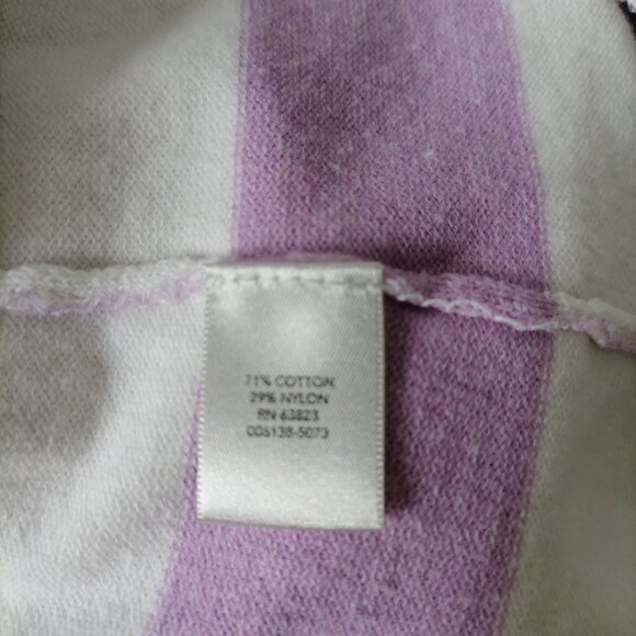Christopher & Banks Womens Lavender Horizontal Striped Cardigan Sweater Size XL - Picture 6 of 7